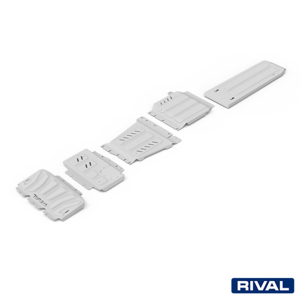 Skid Plate Set (Radiator, Engine, Gearbox, Transfer Case) Nissan Navara (Frontier) 2004-2010; 2014-2019; 2,5 l. / diesel; 4 l. / gasoline; 2,3 l. / diesel